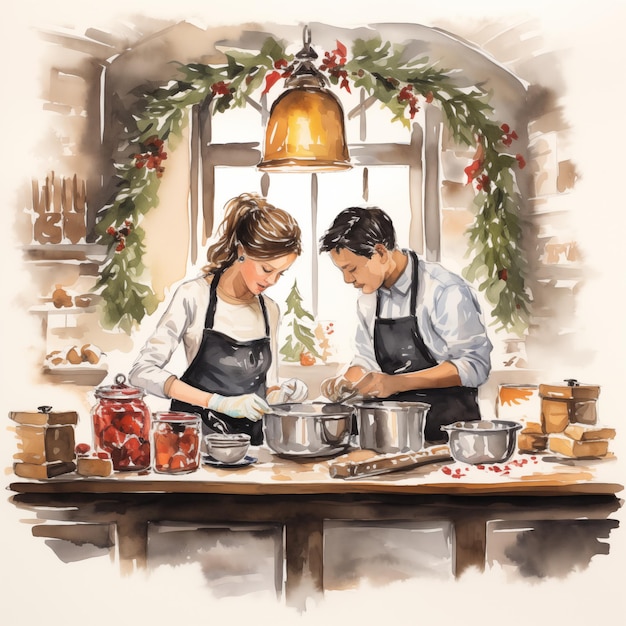 Christmas Kitchen Baking with Handmade Gift Exchange in Cherished Memory Talk Charcoal