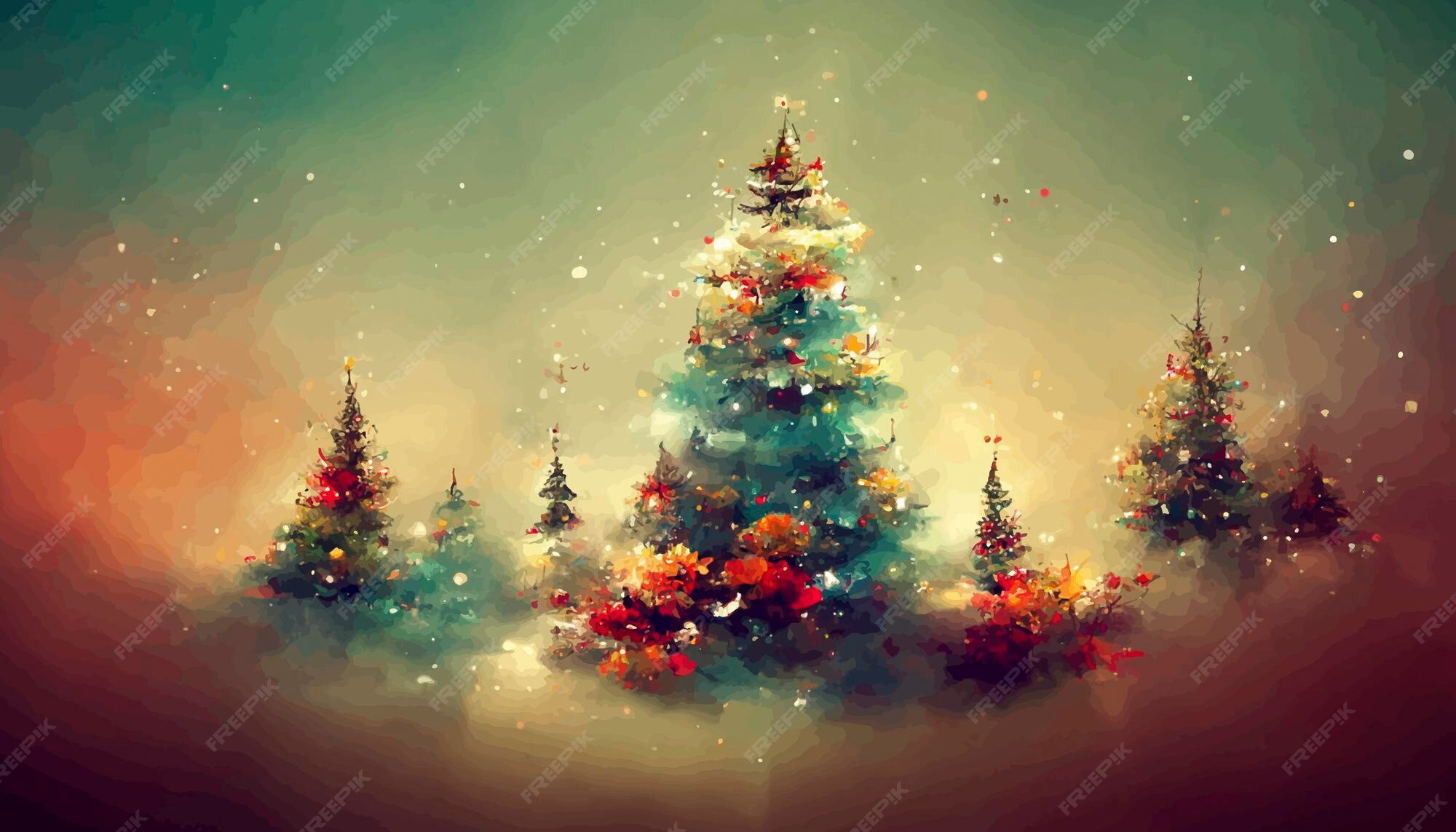 premium-photo-christmas-landscape-with-snow-and-trees-with-lights