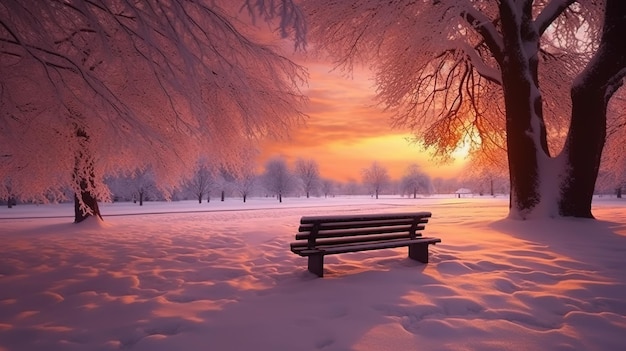 Christmas lantern on snow with snowman wintry landscape fir branch in evening sceneai generated