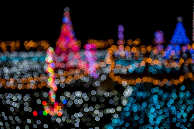 Christmas light decoration and abstract bokeh blur background