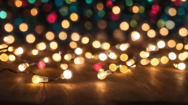 Foto luci di natale sullo sfondo bokeh