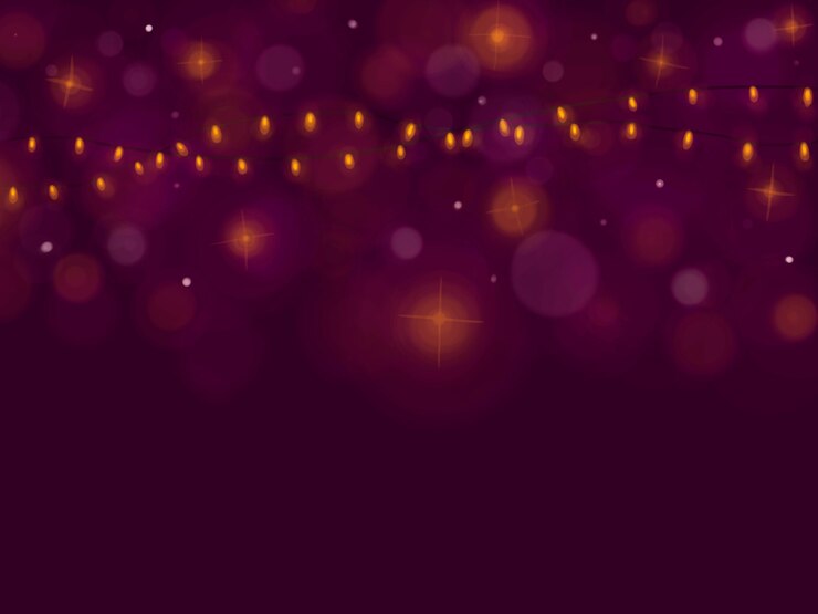 Photo christmas lights  bright red defocused background