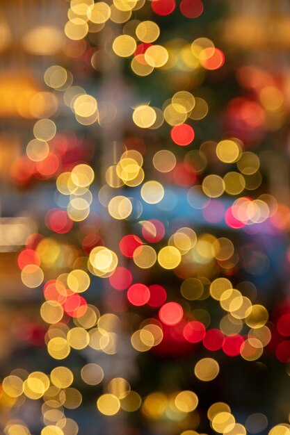 Christmas lights colorful bokeh background Holiday festive atmosphere