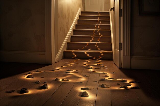 christmas lights on the floor