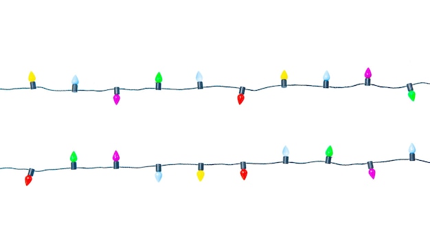 클리핑 패스와 함께 흰색 절연 크리스마스 조명 문자열