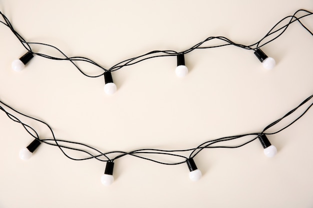 Christmas lights on white surface