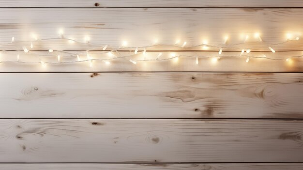 Christmas lights on wooden background Xmas lights on wooden background