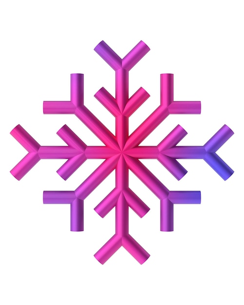 Christmas line art Christmas snowflake 3D illustration