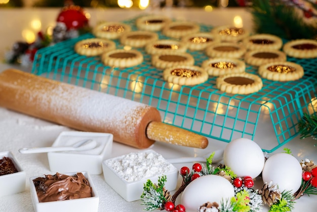 Christmas linzer cookies require following ingredients