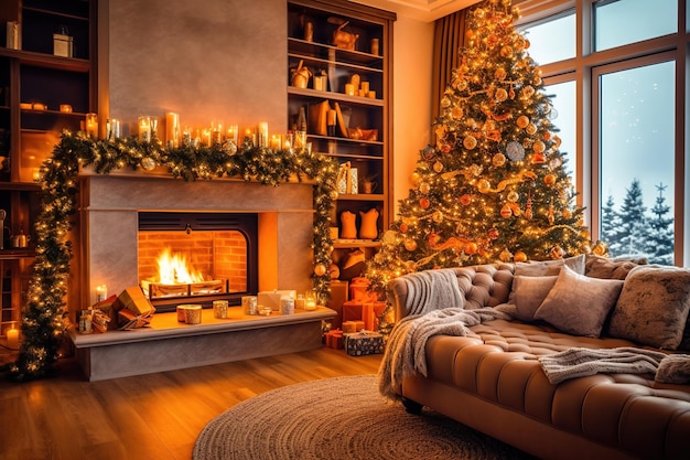 Christmas living room wallpaper