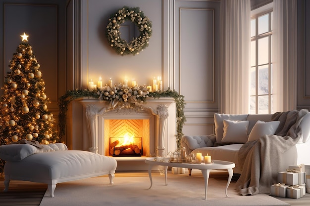 Christmas living room wallpaper