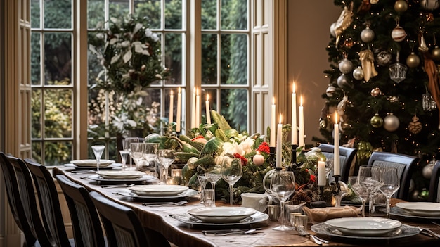 Christmas at the manor English countryside decoration and interior decor