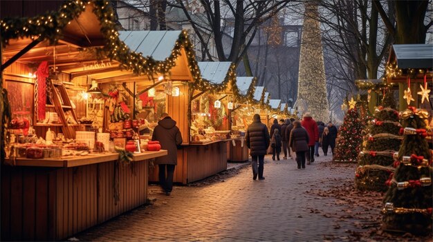 写真 タリンの旧市街のクリスマスマーケット エストニア ヨーロッパ