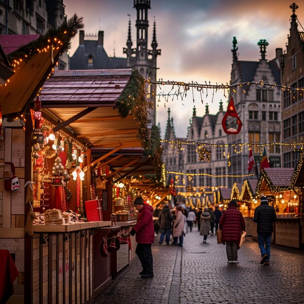 Christmas Markets in Belgium with Historic Building