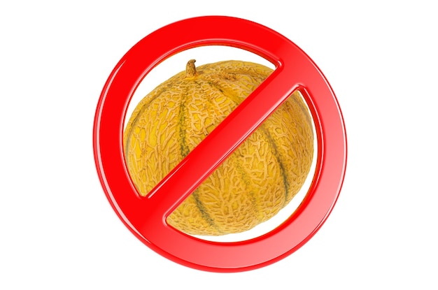 Christmas melon with forbidden sign 3D rendering