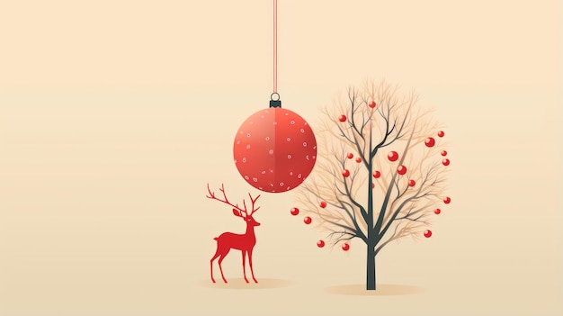 Christmas minimalism christmas illustration in a minimalist style