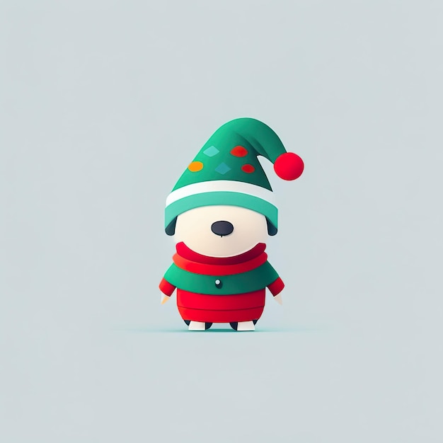 Christmas minimalist mascot Generative AI