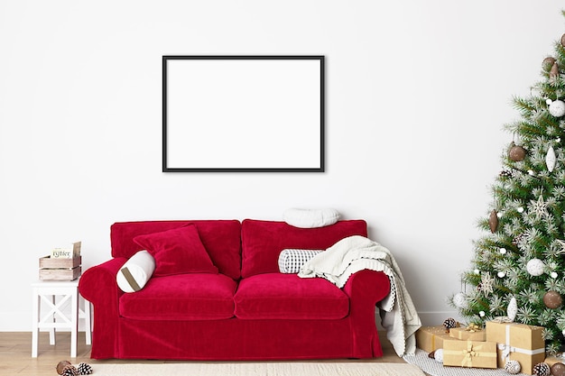 Christmas mockup and black frame a4