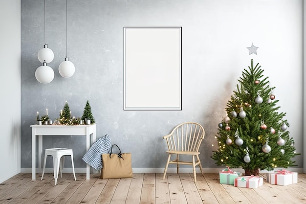 Christmas mockup poster inside