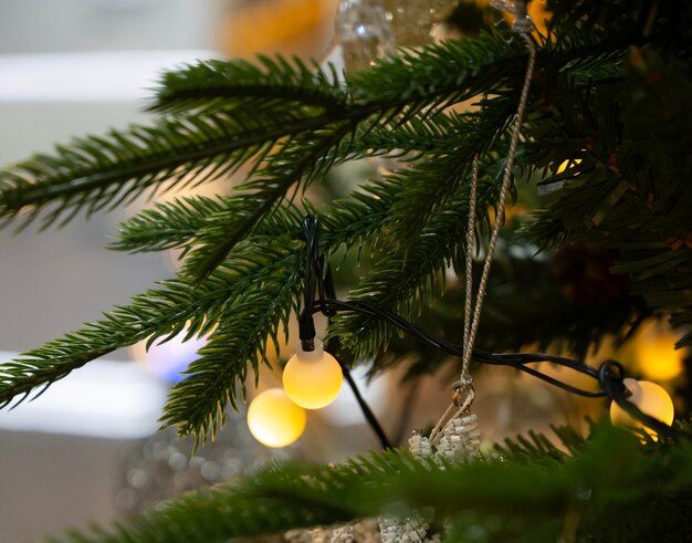 Christmas mood Christmas tree with garlands