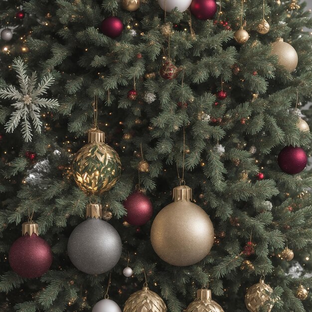 Christmas mood festive atmosphere decorated tree