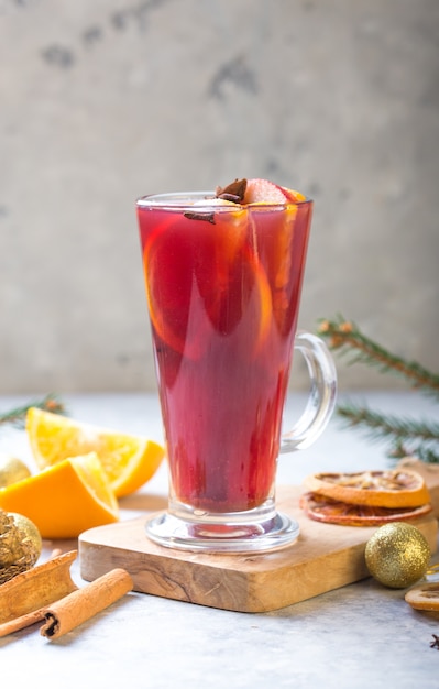 Christmas mulled wine delicious holiday like parties with orange cinnamon star anise spices.