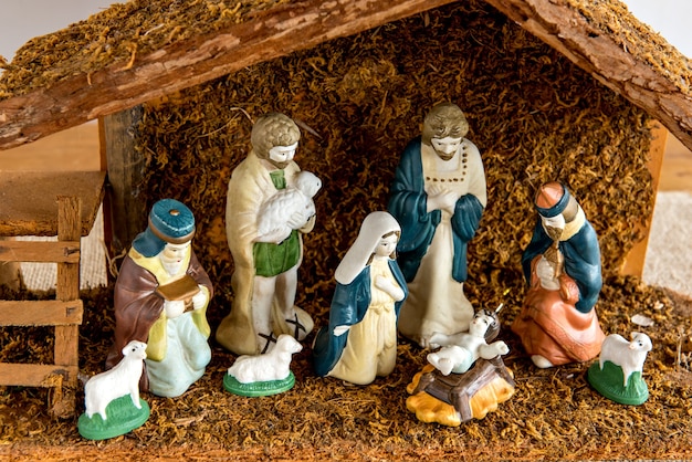 Christmas nativity scene, birth of Jesus, Christmas spirit.