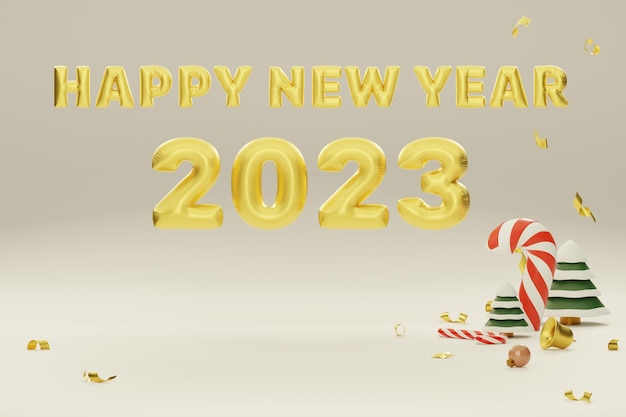 Sfondo di palloncini di natale e capodanno 2023 per banner sui social media confezione regalo rossa