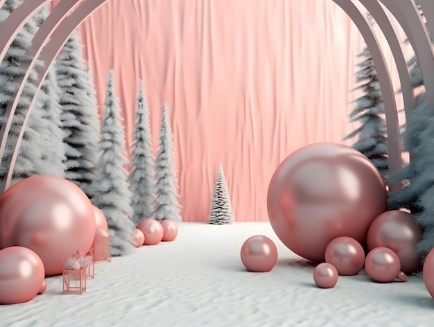 クリスマスと新年の背景 3 d レンダリング 3 d イラスト