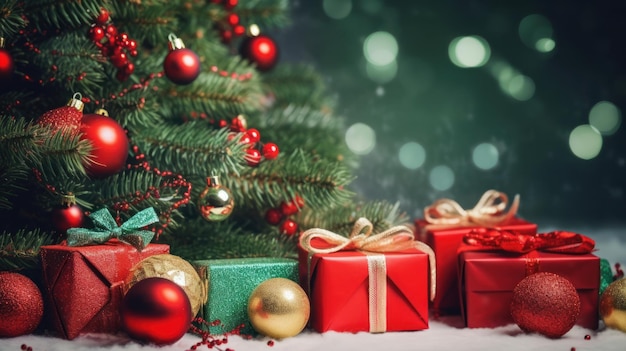 Christmas or New Year background Christmas and new year holidays concept Generative AI