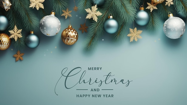 Christmas and new year background concept made with christmas decoration ornaments