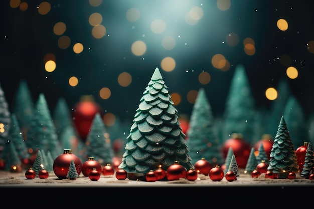 Christmas and new year background gift boxes background of bokeh garlands Generative AI