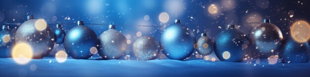 Christmas and New Year background with bokeh lights Banner