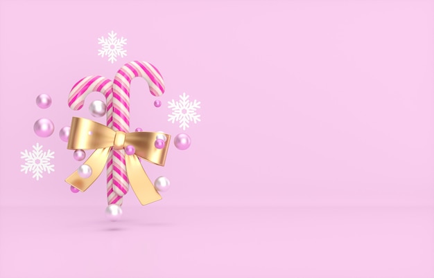 Christmas and New year background with Candy cane.