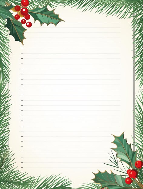 Photo christmas and new year background with fir branches holly berry copy space for your text