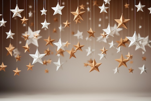 Christmas and New Year background with stars 3D Rendering