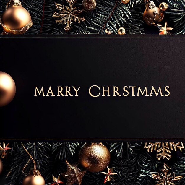 Photo christmas or new year black card template