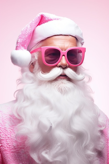 Christmas and New Year concept Portrait of good old Santa Claus Generative Ai