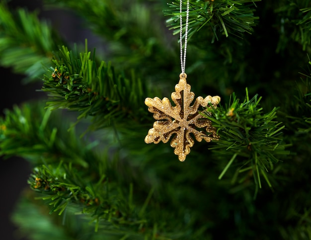 Christmas or new year decorated fir tree