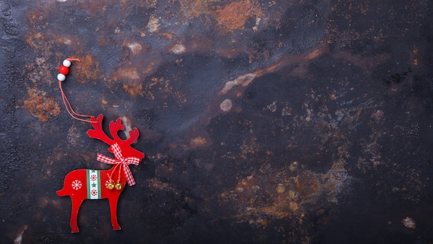 Christmas and new year decoration on a dark background