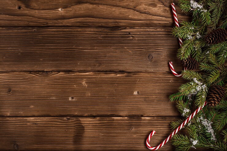 Photo     christmas or new year festive card. top view