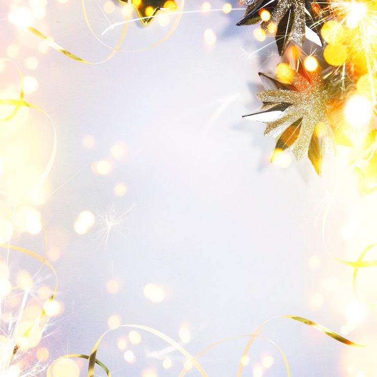 फोटो christmas and new year holiday background with bokeh