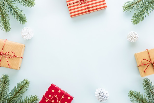 コピースペースでクリスマスと新年の休日