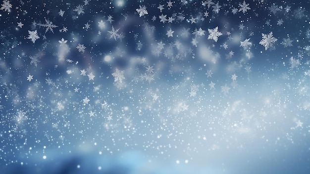 Christmas and new year holidays background greeting with snowflakes