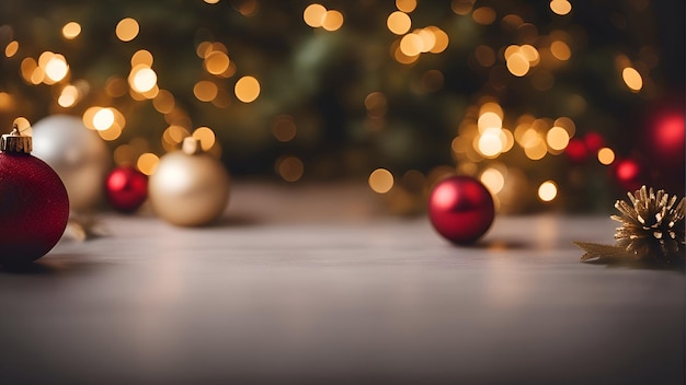 Christmas and New Year holidays background with bokeh defocused lights