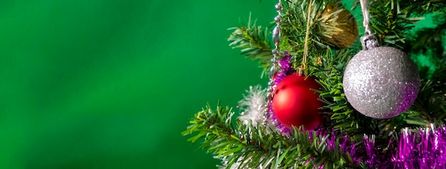 Christmas and New Year holidays green background