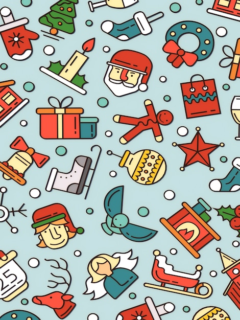 Christmas and new year illustrations for the holidays Gifts