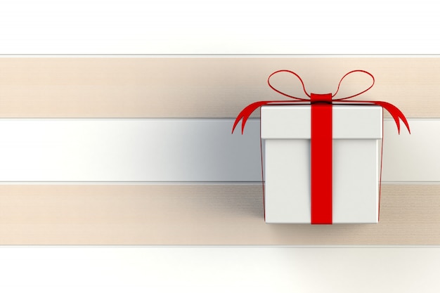 Christmas and New Year's Day ,red white gift box isolated 