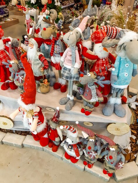 Christmas and new year\'s toys in a store festive winter\
christmas trade