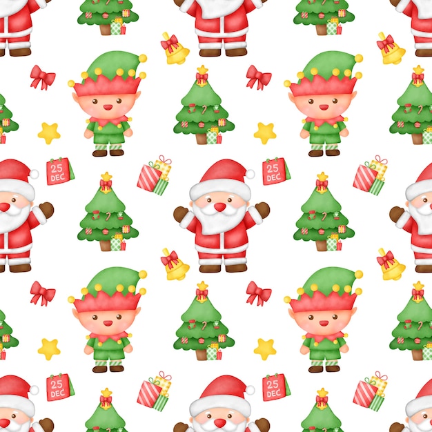 Photo christmas and new year seamless patterns with cute bear.